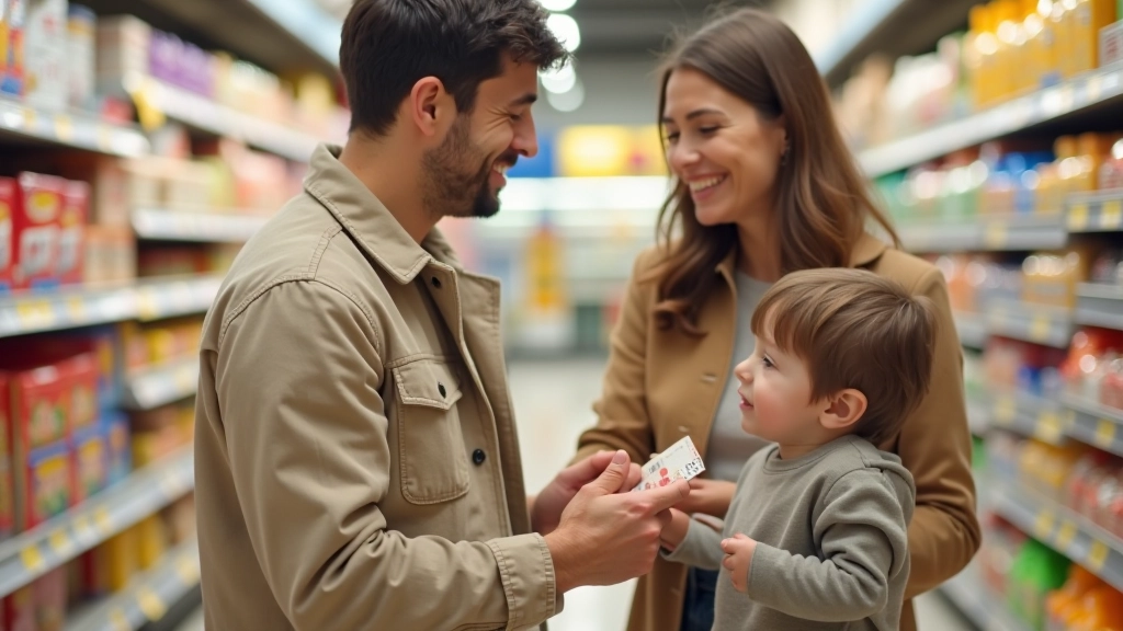 Rodič s dítětem v obchodě při nákupu