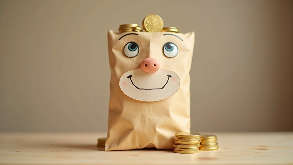 Průhledná pokladnička se mincemi a papírovými obálkami s napsanými cíly